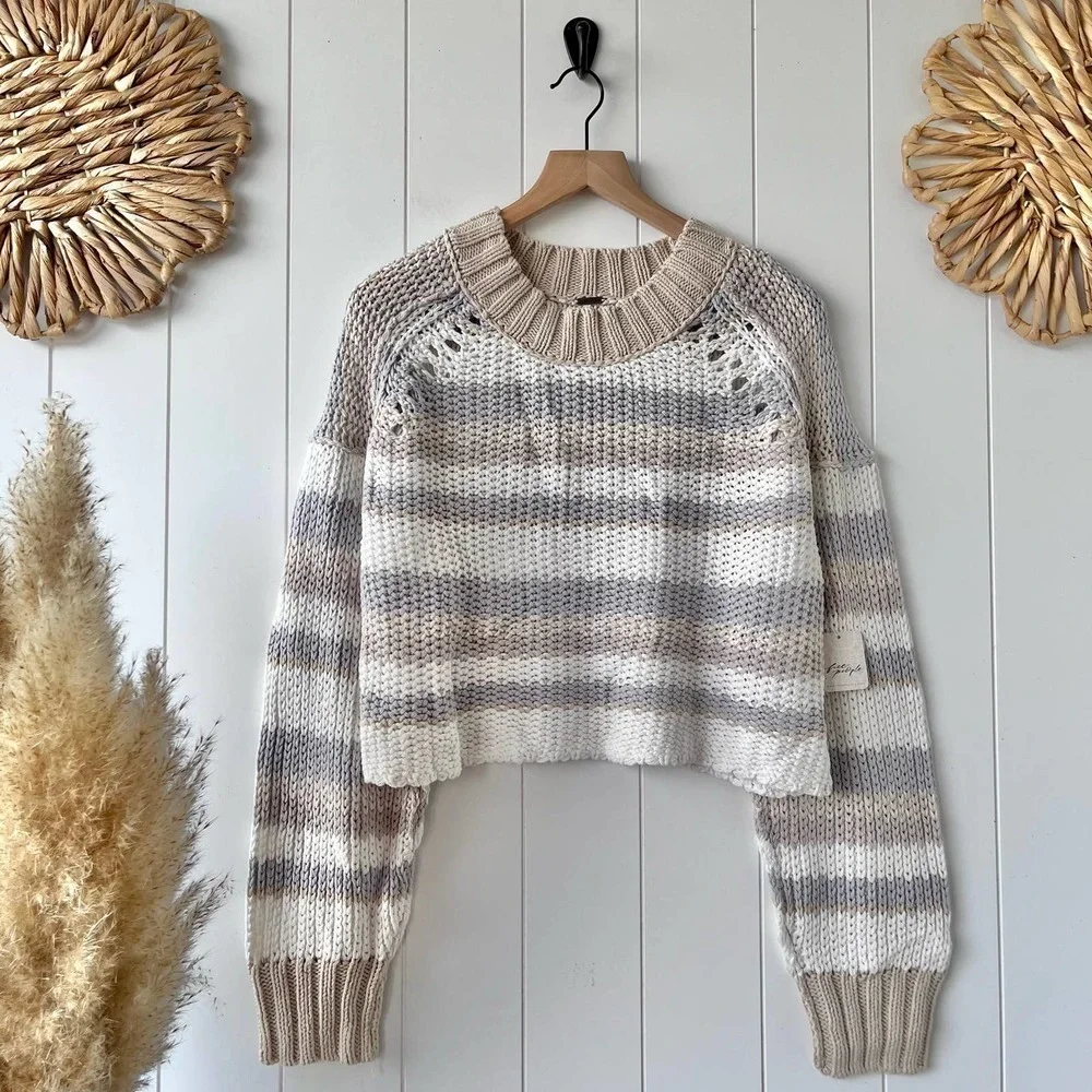 Free People pullover sweater devon striped